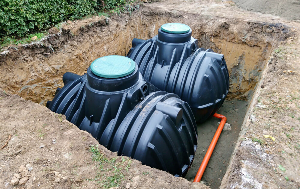 septic tanks laid in the ground